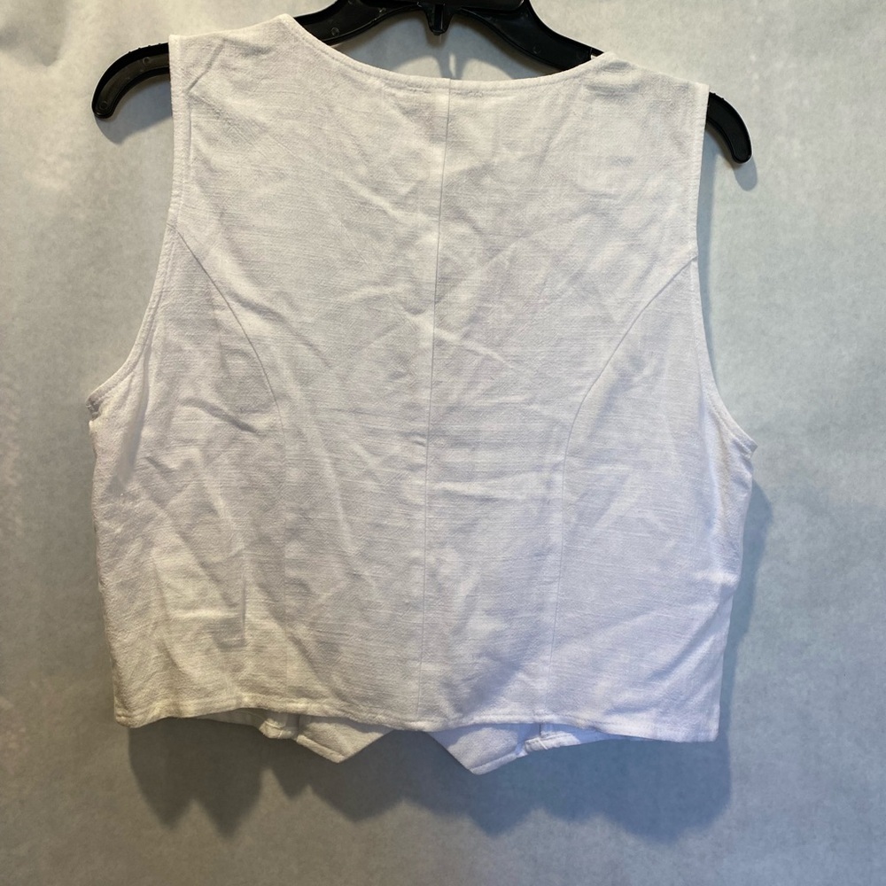 Aqua white button-down vest NWT L - Picture 6 of 6